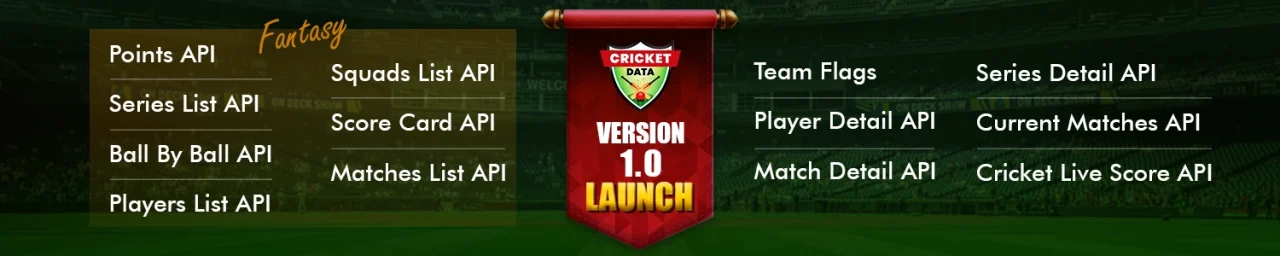 Cricket Data: JSON Live Cricket Score, Scorecard, Fantasy API